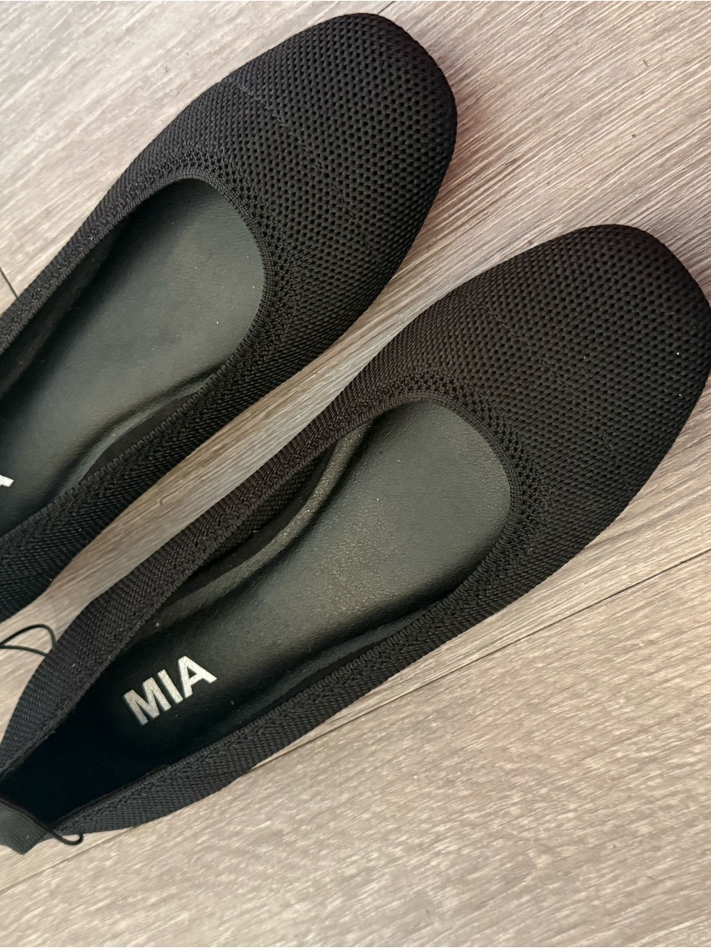 MIA Black Knit Slip-On Ballet Flats